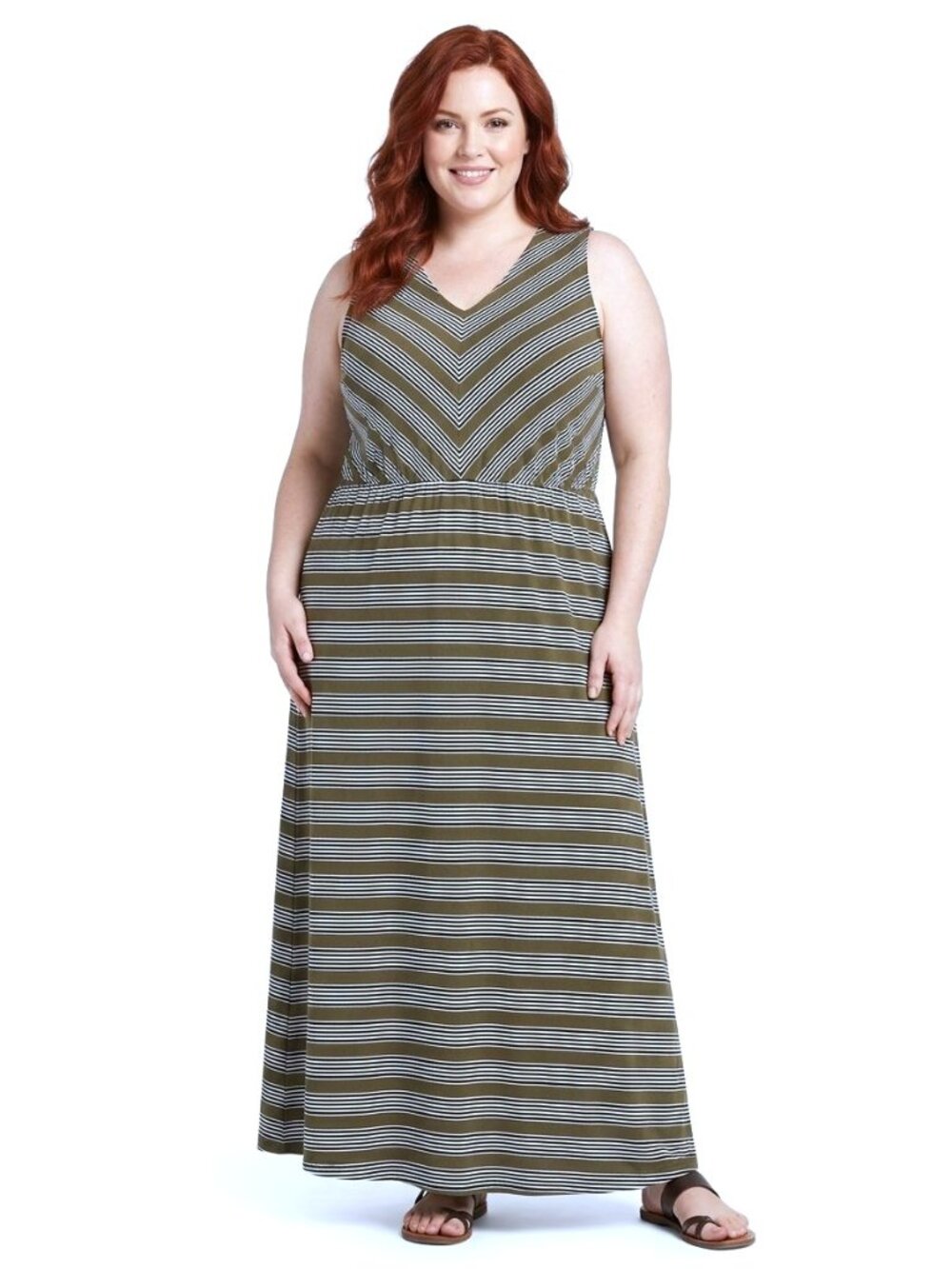 LANE BRYANT Striped Maxi Dress. Plus Size 26/28